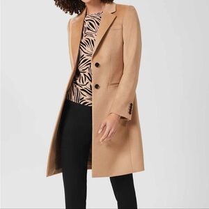 Hobbs of London Tilda Coat Wool Tan Long Size 14
